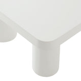 54 Inch Modern Rectangular 6 - Leg Coffee Table in White - Coffee Tables available at Alpine Outlets in Denver