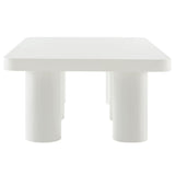 54 Inch Modern Rectangular 6 - Leg Coffee Table in White - Coffee Tables available at Alpine Outlets in Denver