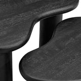 54 Inch Sculptural Kidney - Shaped Mango Wood Nesting Coffee Table Set - Coffee Tables available at Alpine Outlets in Denver