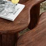 54 Inch Sculptural Kidney - Shaped Mango Wood Nesting Coffee Table Set - Coffee Tables available at Alpine Outlets in Denver