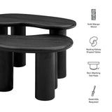 54 Inch Sculptural Kidney - Shaped Mango Wood Nesting Coffee Table Set - Coffee Tables available at Alpine Outlets in Denver