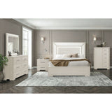 Ciara - King Bed With LED Panel Headboard, Low Profile Design - Beige