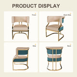 Dining Chairs Ergonomic Curved Backres (Set of 2) - Blue / Neutral