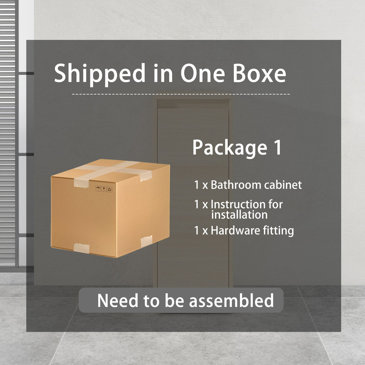 Freestanding Storage Cabinet, Soft Close Doors