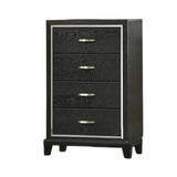 1 Piece Chest Tapered Legs Bedroom Furniture - Black