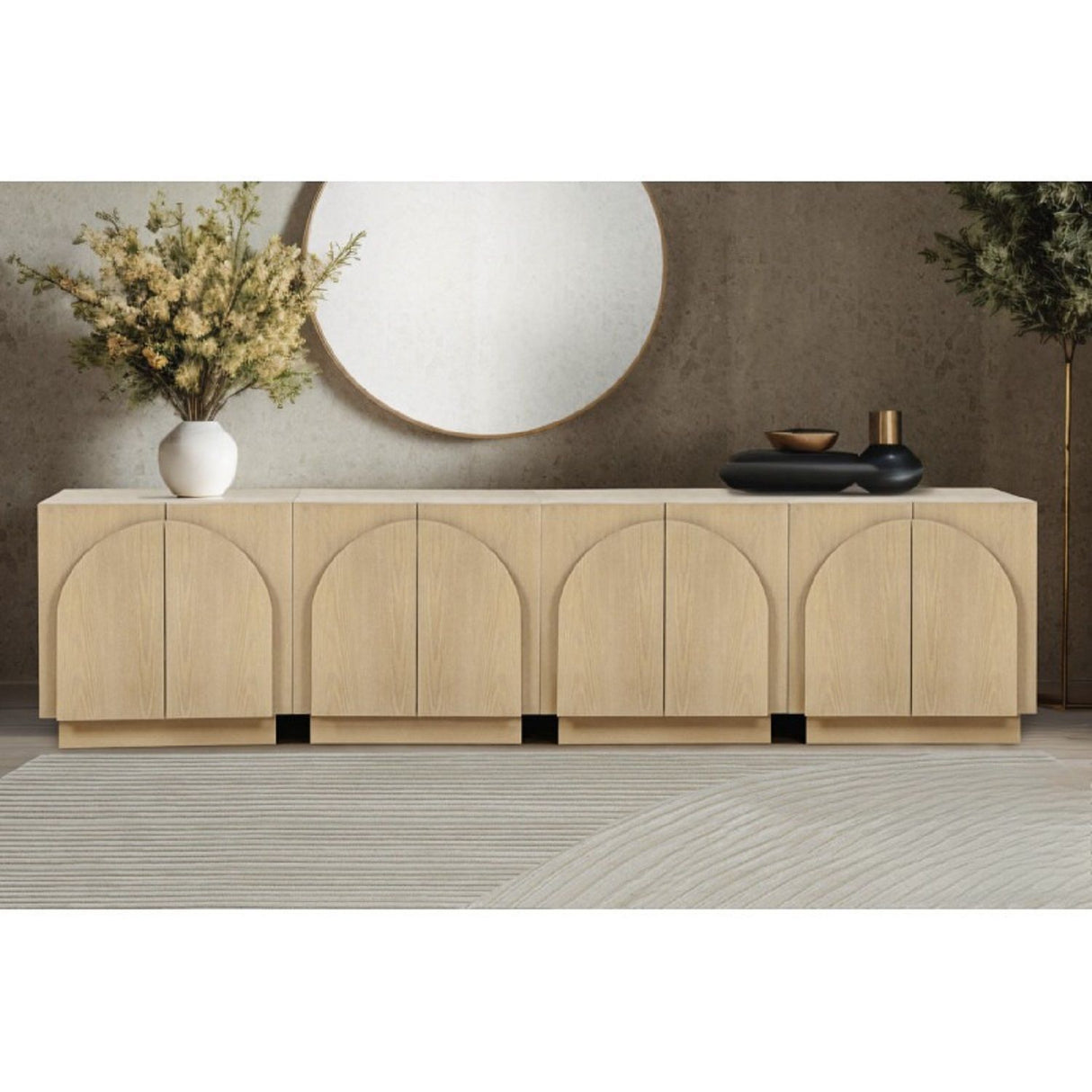 Modern Sideboard Buffet With Arched Cabinet Doors