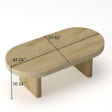 Oval Fluted Coffee Table - Natural