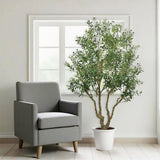 Artificial Olive Tree Large With Trunk, Indoor / Outdoor Decorative Plant For Living Room - Green