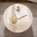 Round Coffee Table & Smooth Texture For Living Room - Light Beige
