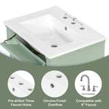 Freestanding Bathroom Vanity With Sink, Adjustable Shelf & Flip Drawer