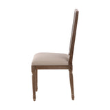 Linen & Oak - Caned Back Side Chair - Dark Brown / Beige