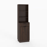 Tall Narrow Fluted Storage Cabinet With Trash Bin Compartment For Kitchen (Trash Can Not Included)