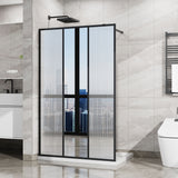 Shower Door With Center Mirror And Fluted Panels