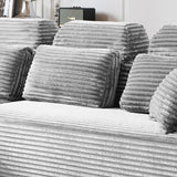 Sectional Sleeper Sofa & Storage Pockets, Modular Couch With Throw Pillows For Living Room