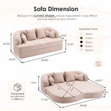 Foldable Sofa Bed, Boneless Couch Convertible Sleeper With 4 Pillows