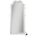 Colwood - Full Floor Mirror With LED Lighting And Storage Hooks - Silver