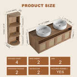Bathroom Vanity With Art Sink And Storage Rack, Float Mounting Design