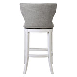Upholstered Swivel Stool With Back