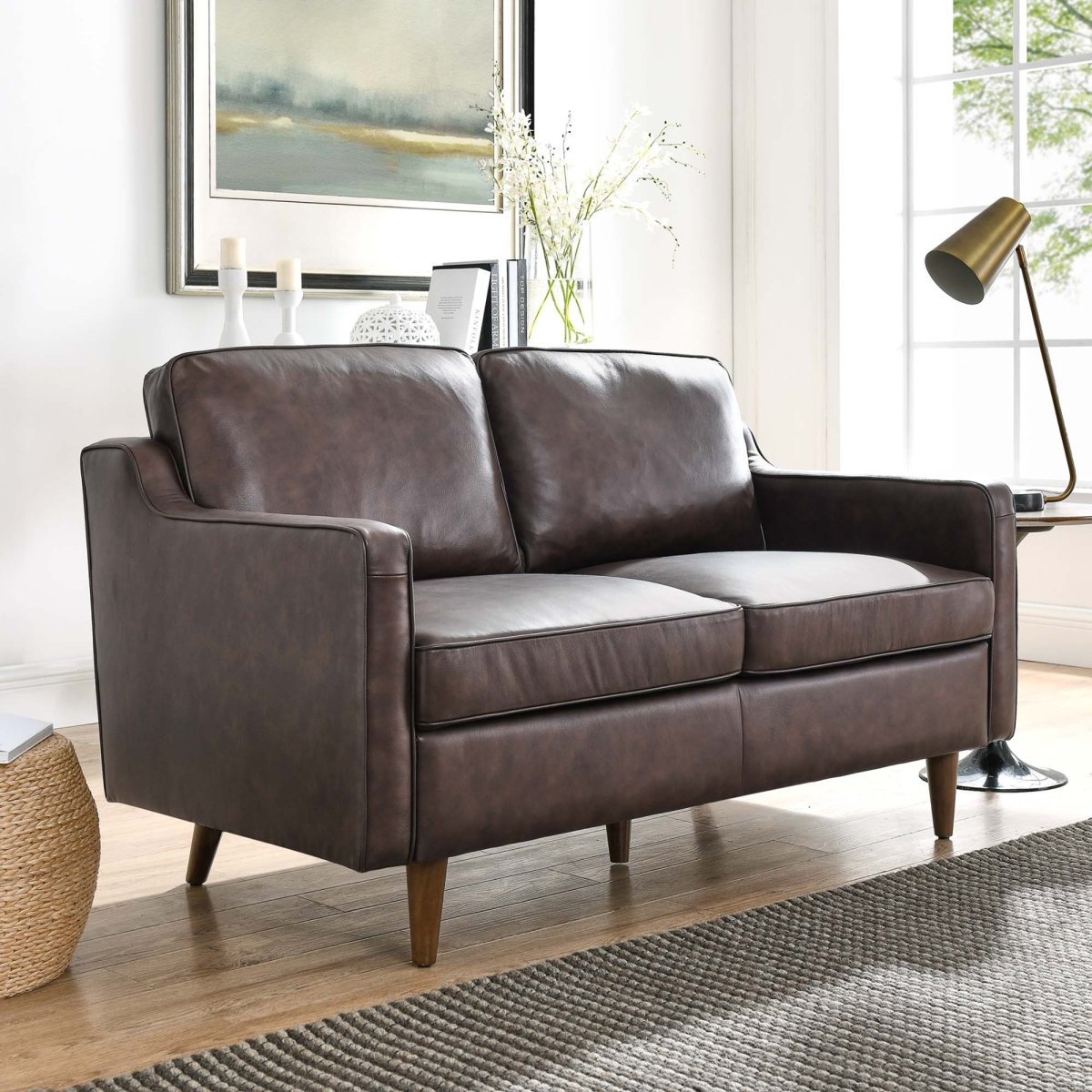 55 - Inch Impart Genuine Top - Grain Leather Loveseat - Loveseats available at Alpine Outlets in Denver