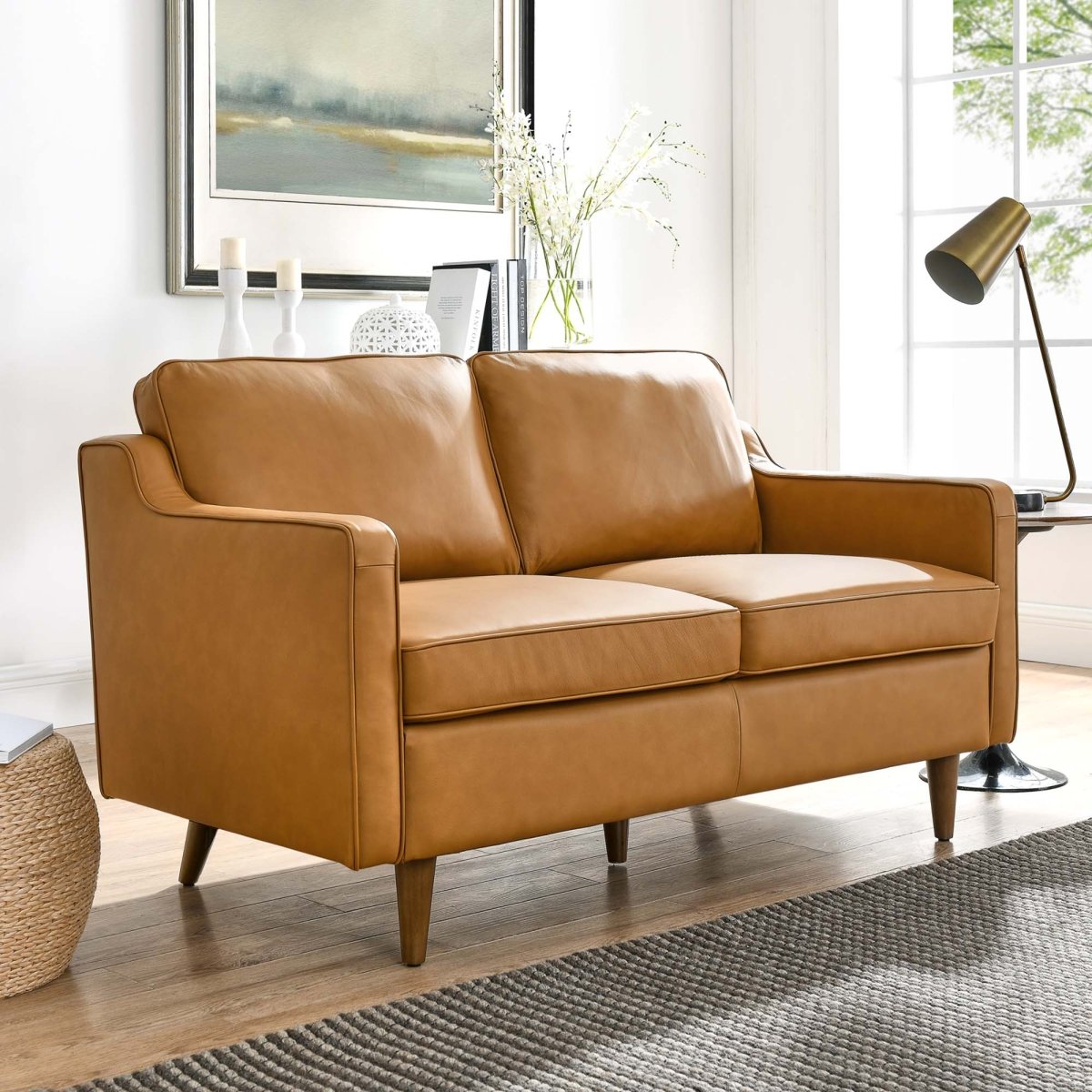 55 - Inch Impart Genuine Top - Grain Leather Loveseat - Loveseats available at Alpine Outlets in Denver