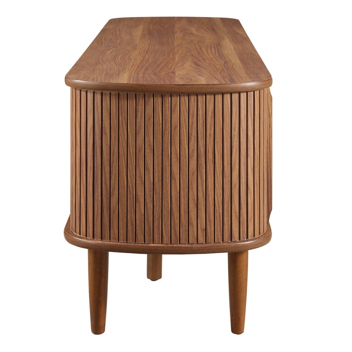55 Inch Mid - Century Curved Beadboard TV Stand - TV Stands available at Alpine Outlets in Denver