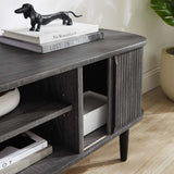 55 Inch Mid - Century Curved Beadboard TV Stand - TV Stands available at Alpine Outlets in Denver