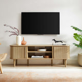55 Inch Mid - Century Curved Beadboard TV Stand - TV Stands available at Alpine Outlets in Denver