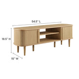55 Inch Mid - Century Curved Beadboard TV Stand - TV Stands available at Alpine Outlets in Denver