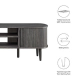55 Inch Mid - Century Curved Beadboard TV Stand - TV Stands available at Alpine Outlets in Denver