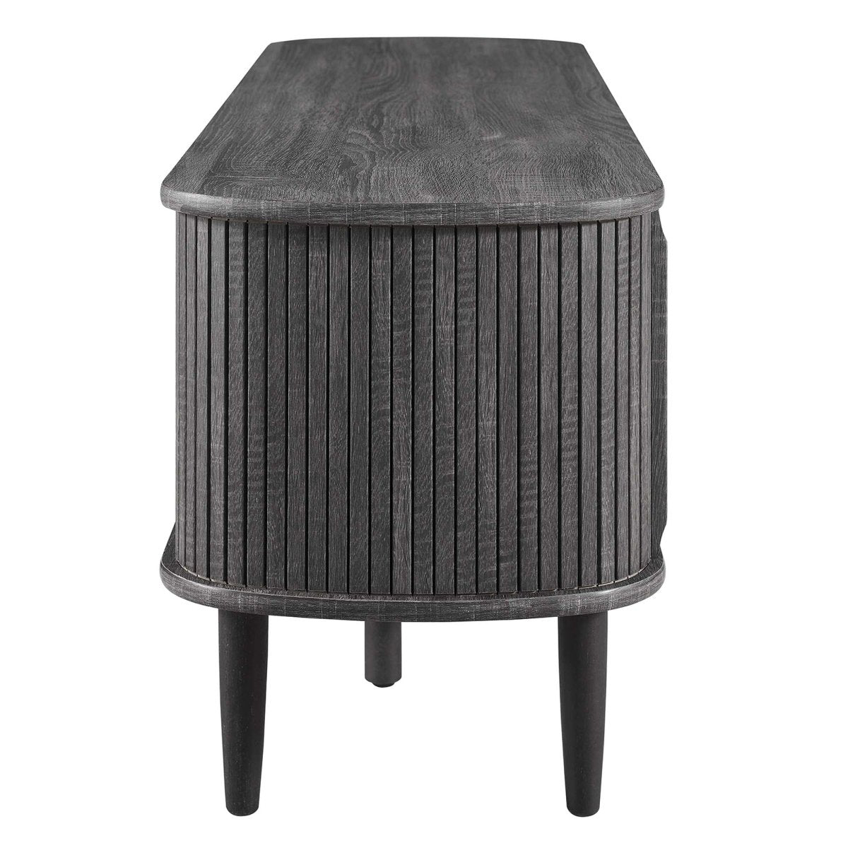 55 Inch Mid - Century Curved Beadboard TV Stand - TV Stands available at Alpine Outlets in Denver