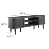 55 Inch Mid - Century Curved Beadboard TV Stand - TV Stands available at Alpine Outlets in Denver
