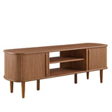 55 Inch Mid - Century Curved Beadboard TV Stand - TV Stands available at Alpine Outlets in Denver
