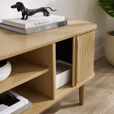 55 Inch Mid - Century Curved Beadboard TV Stand - TV Stands available at Alpine Outlets in Denver