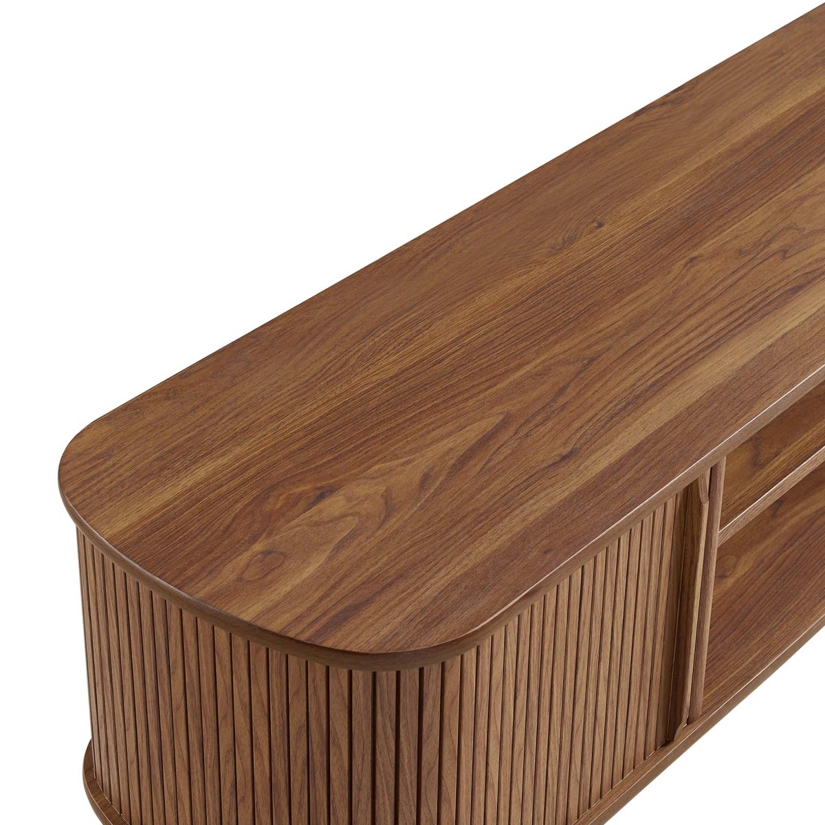 55 Inch Mid - Century Curved Beadboard TV Stand - TV Stands available at Alpine Outlets in Denver