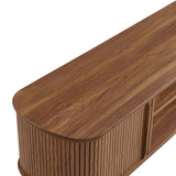 55 Inch Mid - Century Curved Beadboard TV Stand - TV Stands available at Alpine Outlets in Denver