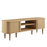 55 Inch Mid - Century Curved Beadboard TV Stand - TV Stands available at Alpine Outlets in Denver