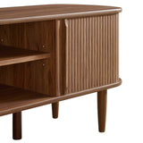 55 Inch Mid - Century Curved Beadboard TV Stand - TV Stands available at Alpine Outlets in Denver