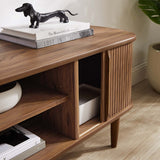 55 Inch Mid - Century Curved Beadboard TV Stand - TV Stands available at Alpine Outlets in Denver
