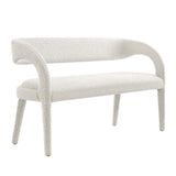 55 Inch Sophisticated Boucle Fabric Accent Bench - Benches available at Alpine Outlets in Denver