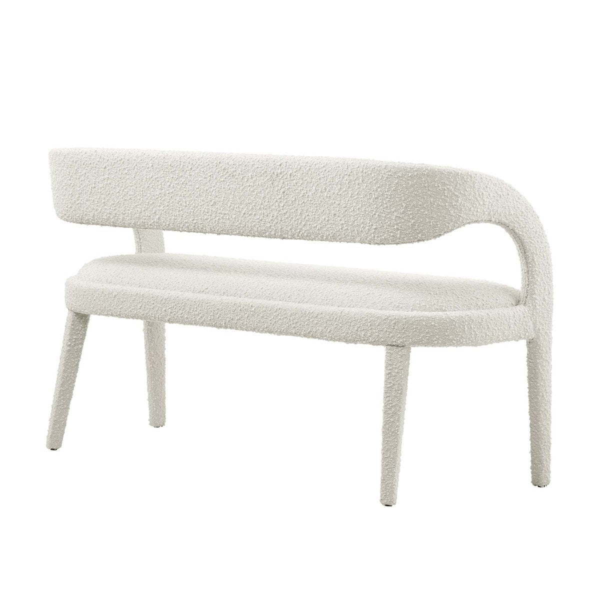 55 Inch Sophisticated Boucle Fabric Accent Bench - Benches available at Alpine Outlets in Denver