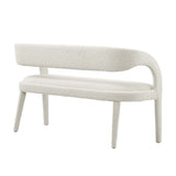 55 Inch Sophisticated Boucle Fabric Accent Bench - Benches available at Alpine Outlets in Denver