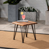 Zenith - Outdoor Industrial Accent Table (Set of 2) - Teak