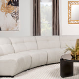 Charlotte Upholstered Curved Armless Chair in Ivory