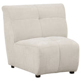 Charlotte Upholstered Curved Armless Chair in Ivory