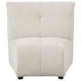 Charlotte Upholstered Curved Armless Chair in Ivory