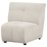 Charlotte Upholstered Curved Armless Chair in Ivory