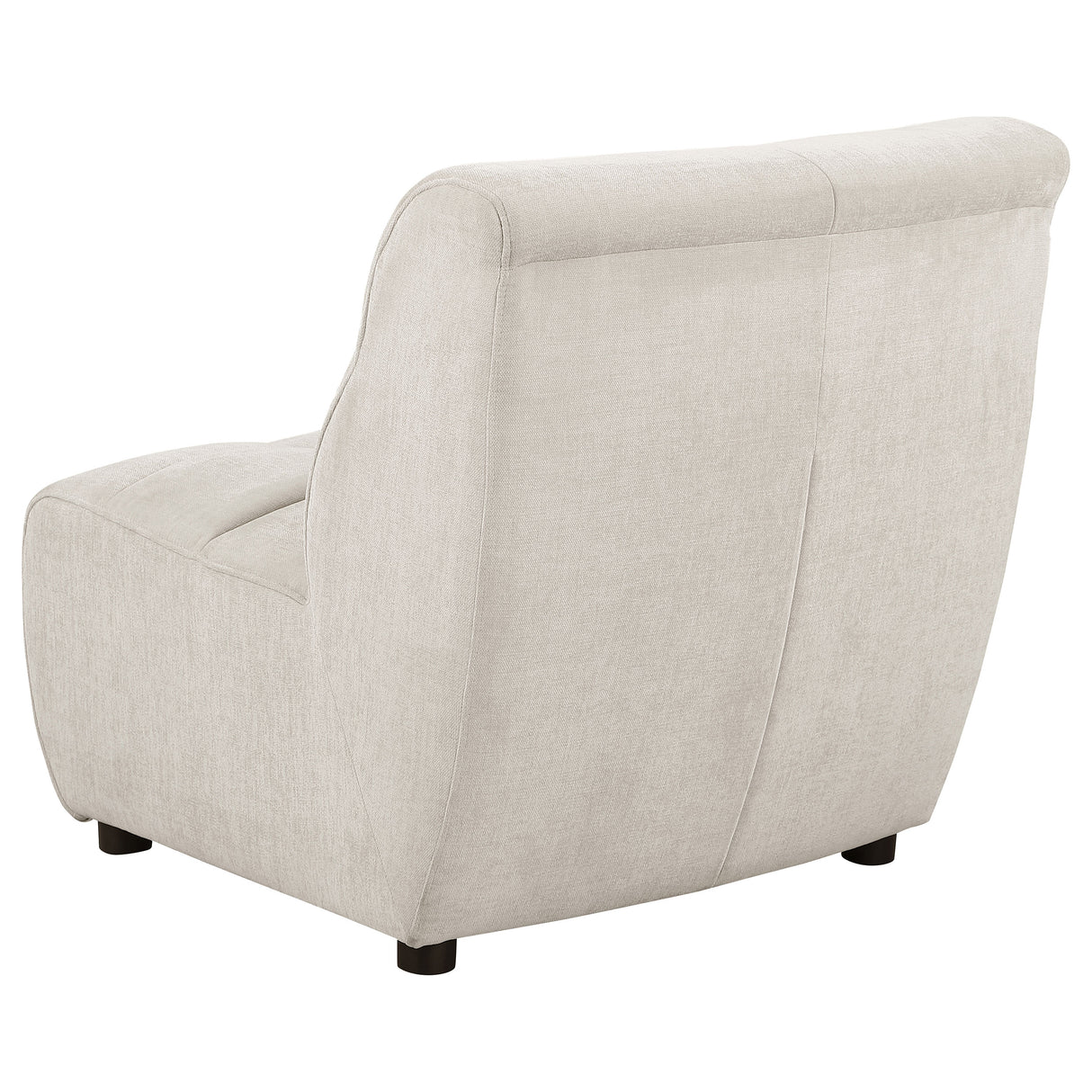 Charlotte Upholstered Curved Armless Chair in Ivory