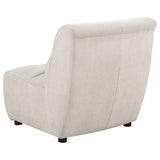 Charlotte Upholstered Curved Armless Chair in Ivory