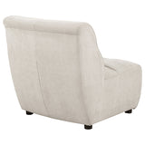 Charlotte Upholstered Curved Armless Chair in Ivory