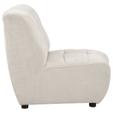 Charlotte Upholstered Curved Armless Chair in Ivory
